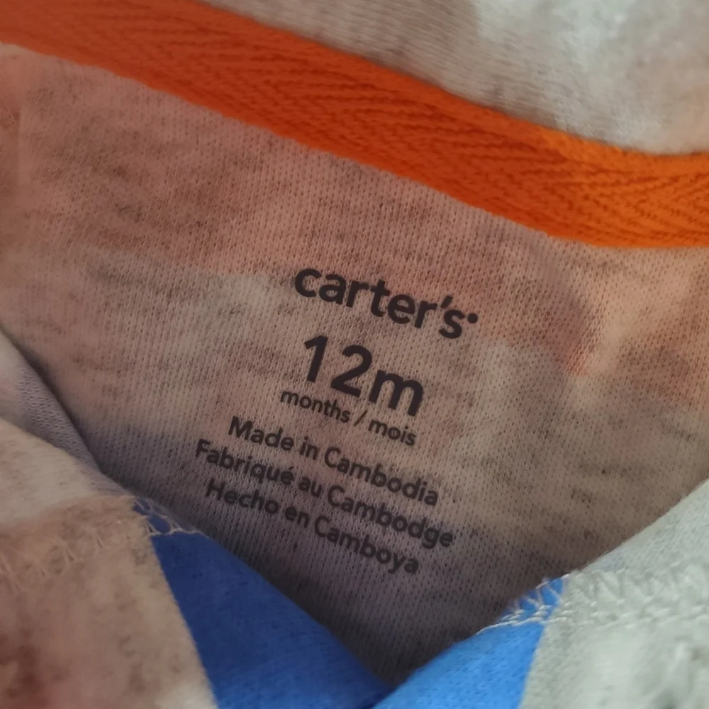 NWT Carter's Colorful Striped Polo Bodysuit Size 12m Baby Boy MSRP $20.00